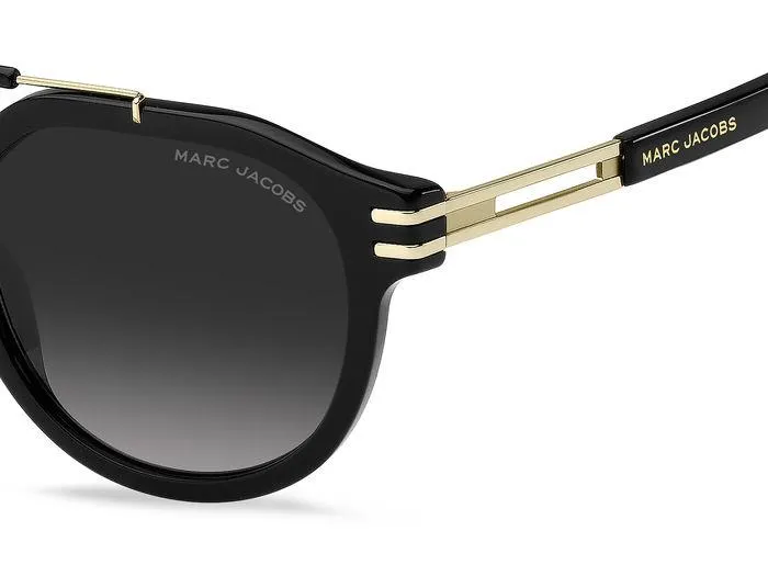Marc Jacobs MARC 675/S 807/9O Occhiali da sole Plastica Nero Grigio Rotonda Sfumato - immagine 4