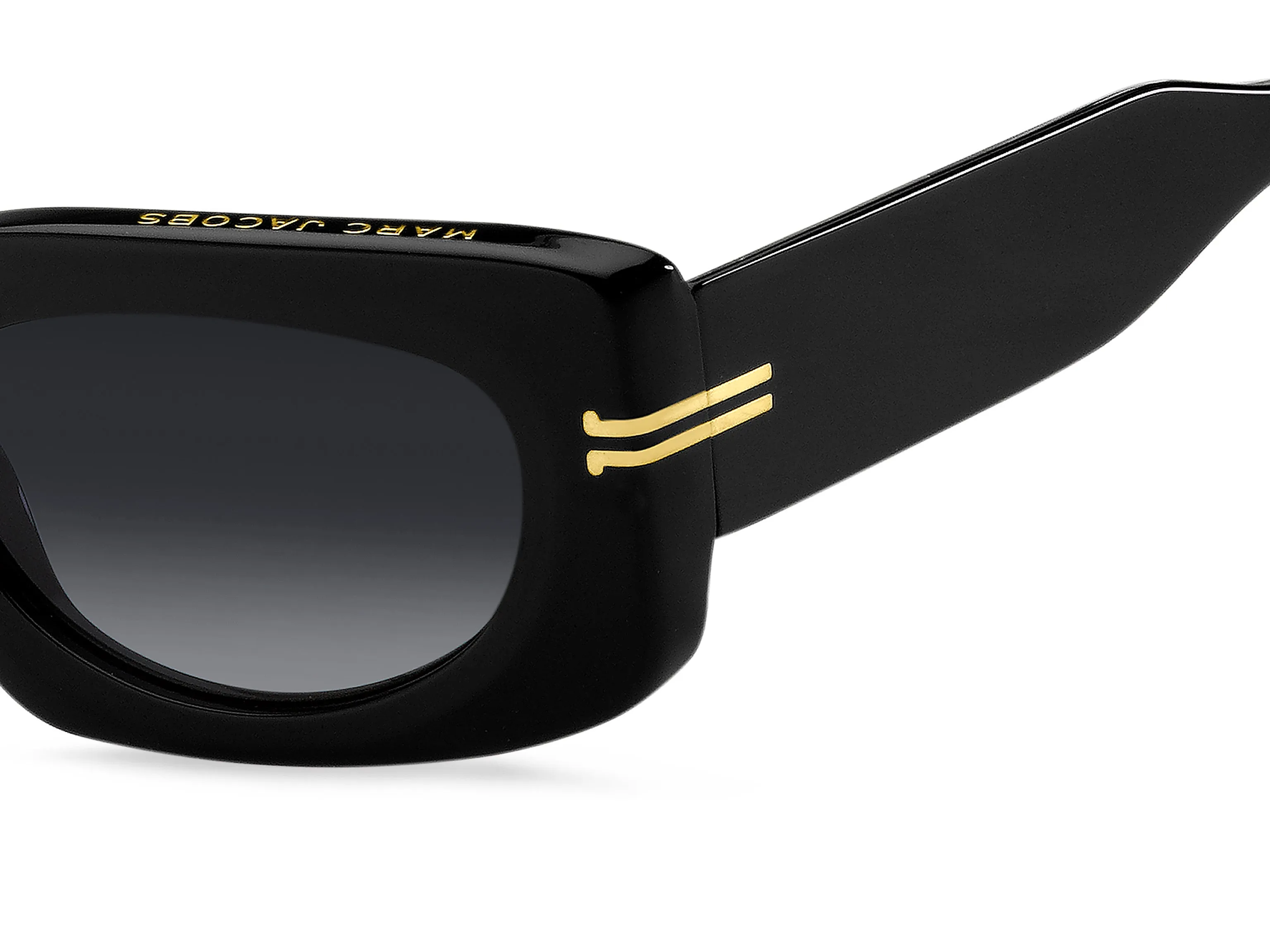 Marc Jacobs MJ 1075/S 807/9O Occhiali da sole Acetato Nero Grigio Squadrata Sfumato - immagine 3