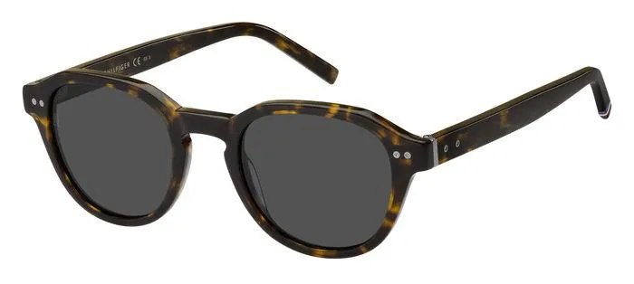 Tommy Hilfiger TH 1970/S 086/IR Occhiali da sole Bio-acetato Havana Grigio Rotonda - immagine 1