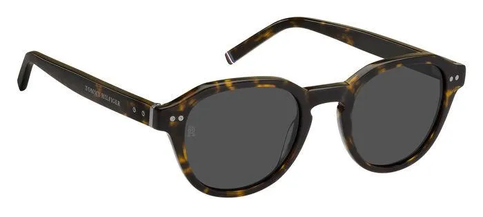 Tommy Hilfiger TH 1970/S 086/IR Occhiali da sole Bio-acetato Havana Grigio Rotonda - immagine 3