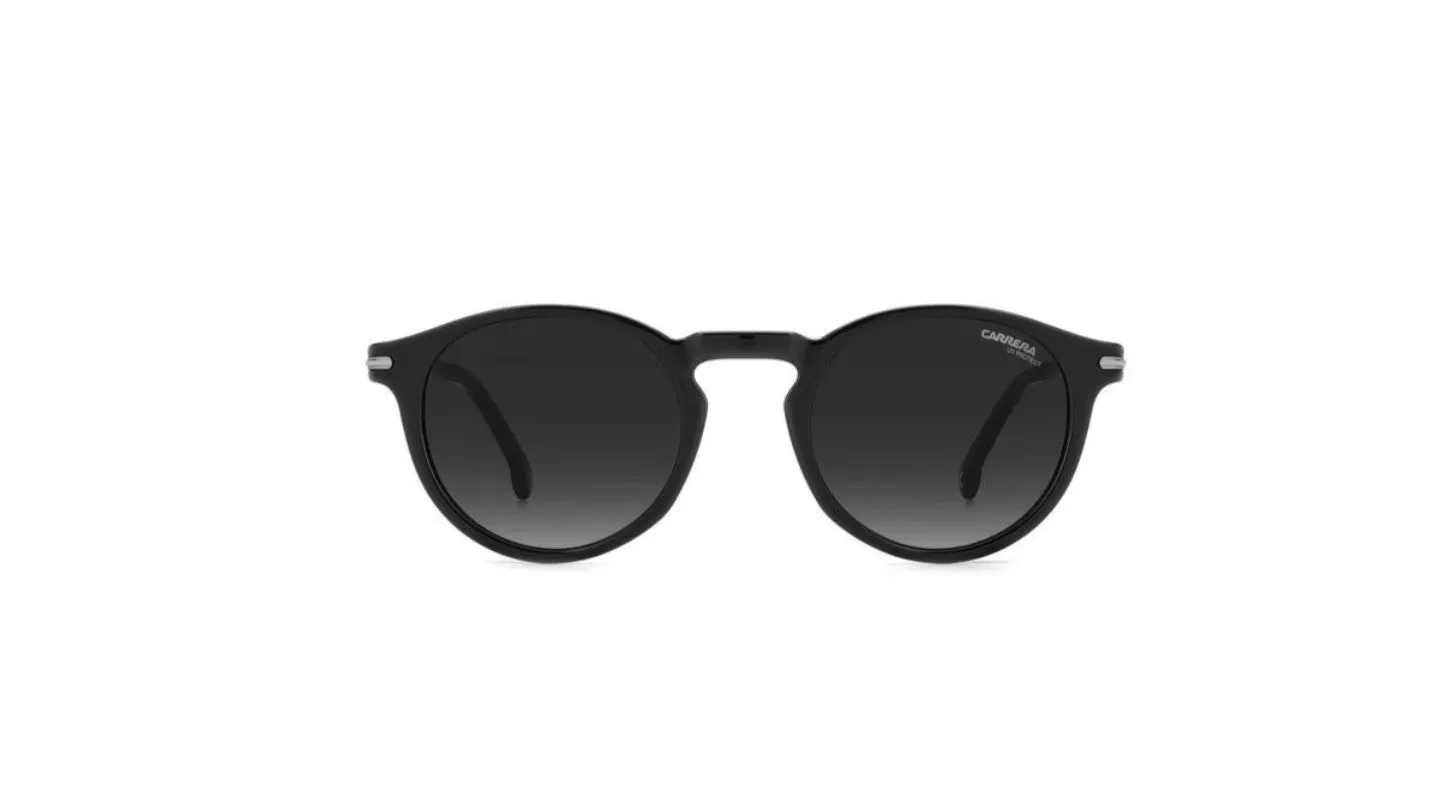 Carrera CARRERA 301/S 807/9O Occhiali da sole Acetato Nero Grigio Rotonda Sfumato - immagine 2