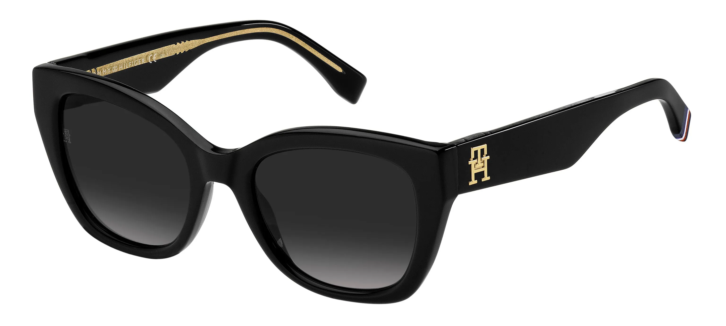 Tommy Hilfiger TH 1980/S 807/9O Occhiali da sole Acetato Nero Grigio Squadrata Sfumato - immagine 1