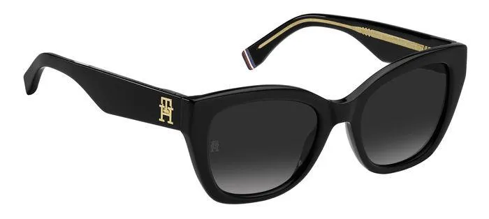 Tommy Hilfiger TH 1980/S 807/9O Occhiali da sole Acetato Nero Grigio Squadrata Sfumato - immagine 2