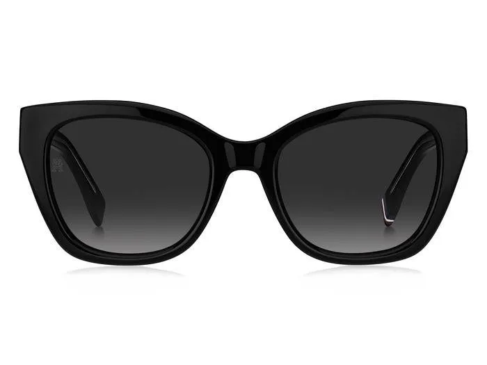 Tommy Hilfiger TH 1980/S 807/9O Occhiali da sole Acetato Nero Grigio Squadrata Sfumato - immagine 4