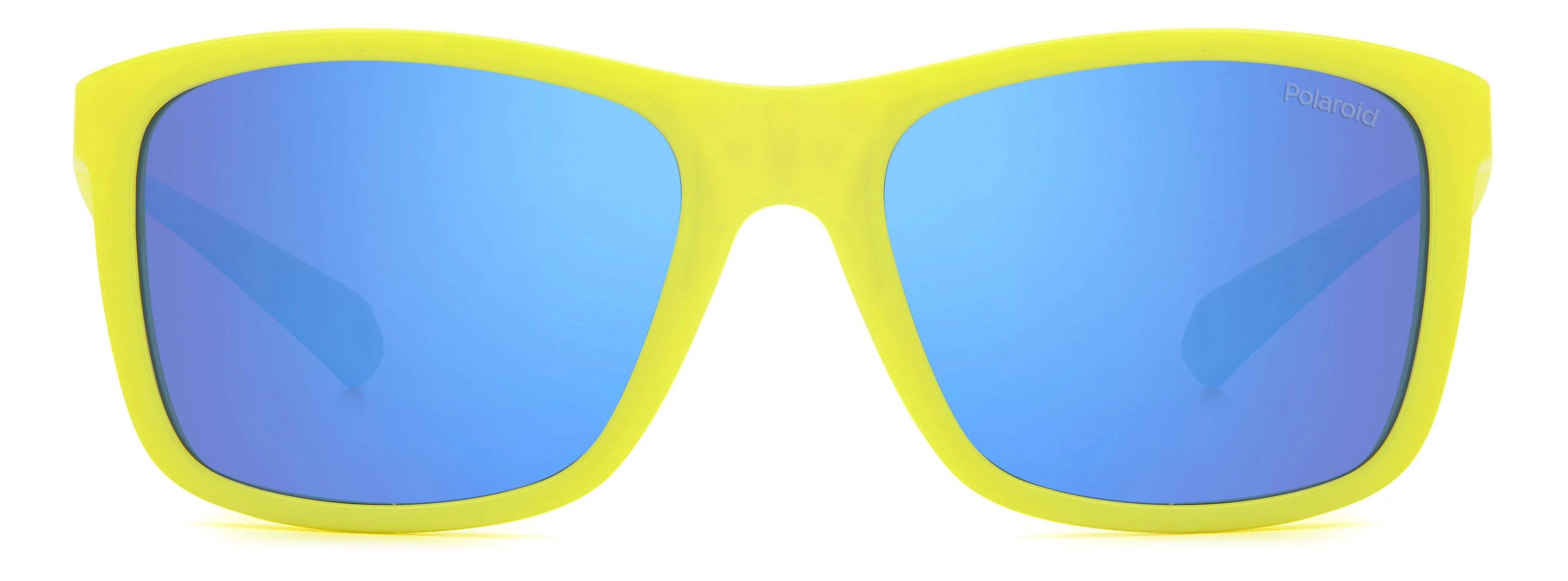 Polaroid Junior Polaroid PLD 8053/S 05B/5X Occhiali da sole bambino Plastica Giallo opaco Azzurro Squadrata Polarizzata Specchiato - immagine 2