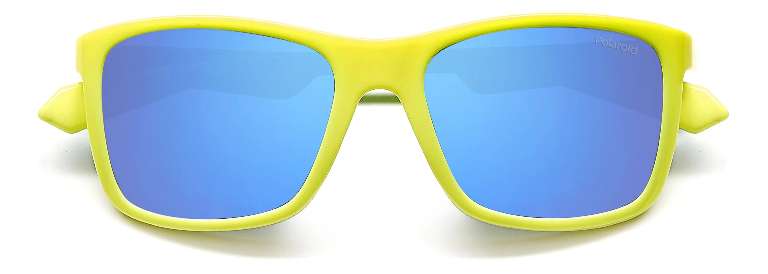 Polaroid Junior Polaroid PLD 8053/S 05B/5X Occhiali da sole bambino Plastica Giallo opaco Azzurro Squadrata Polarizzata Specchiato - immagine 3