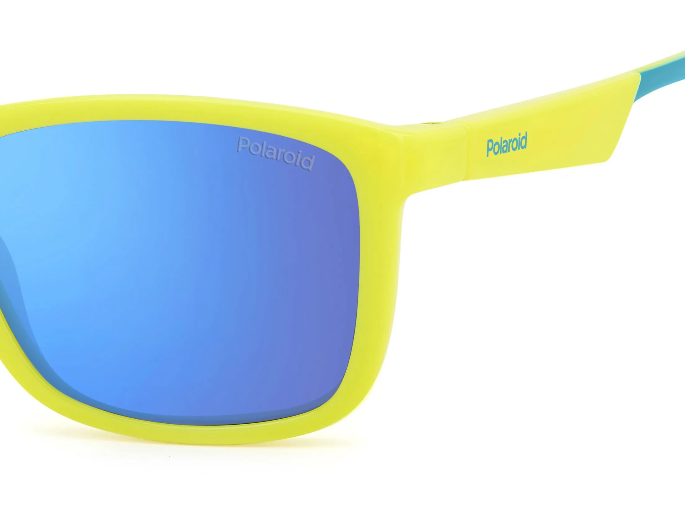 Polaroid Junior Polaroid PLD 8053/S 05B/5X Occhiali da sole bambino Plastica Giallo opaco Azzurro Squadrata Polarizzata Specchiato - immagine 4