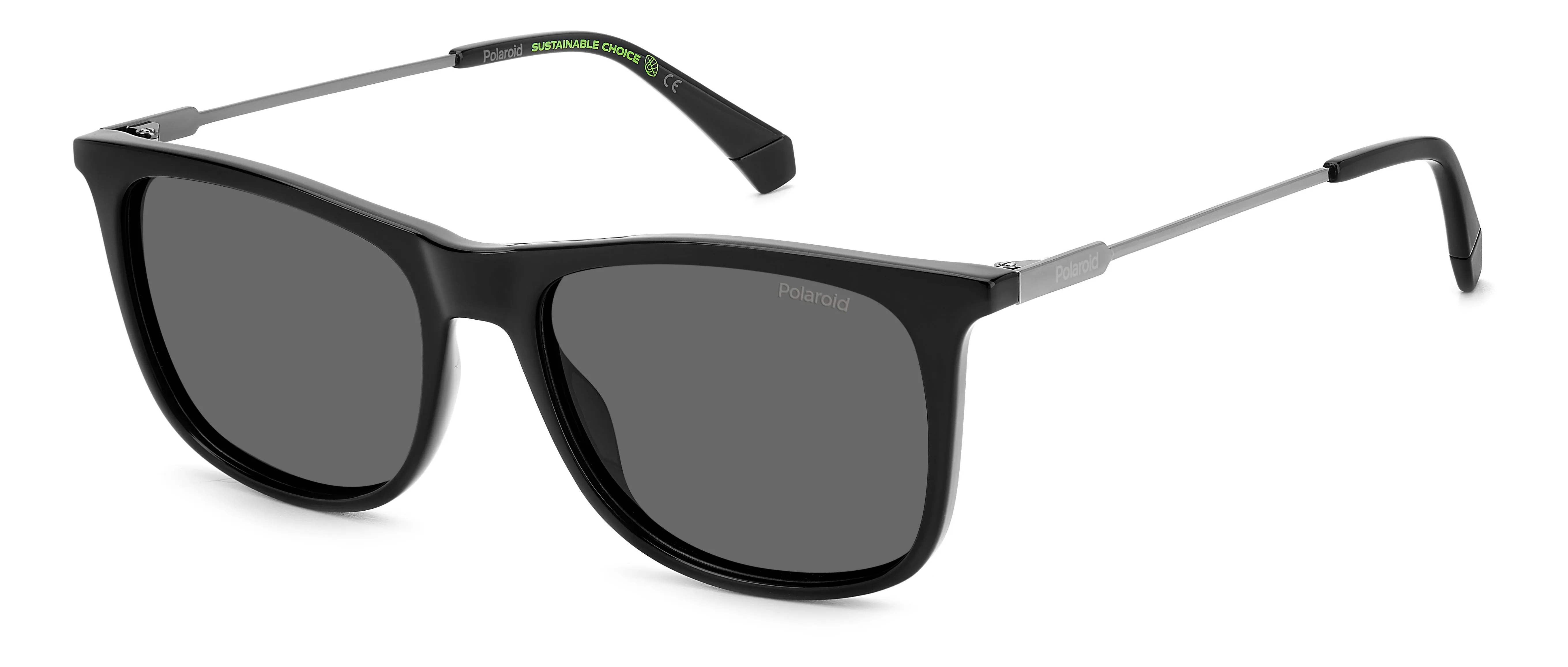 Polaroid PLD 4145/S/X 807/M9 Occhiali da sole Plastica Nero Grigio Squadrata Polarizzata - immagine 1