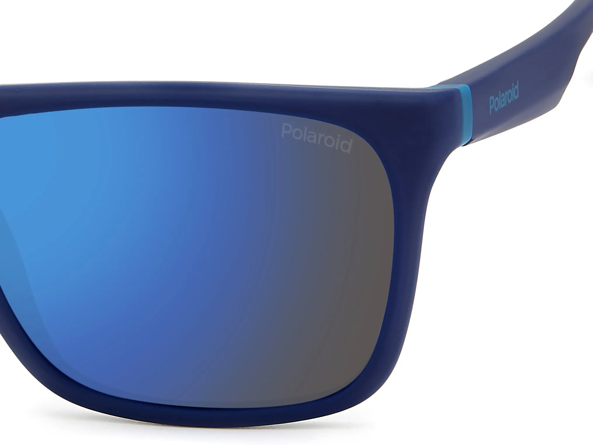 Polaroid PLD 2141/S VGL/5X Occhiali da sole Plastica Blu opaco Blu Squadrata Polarizzata Specchiato - immagine 4
