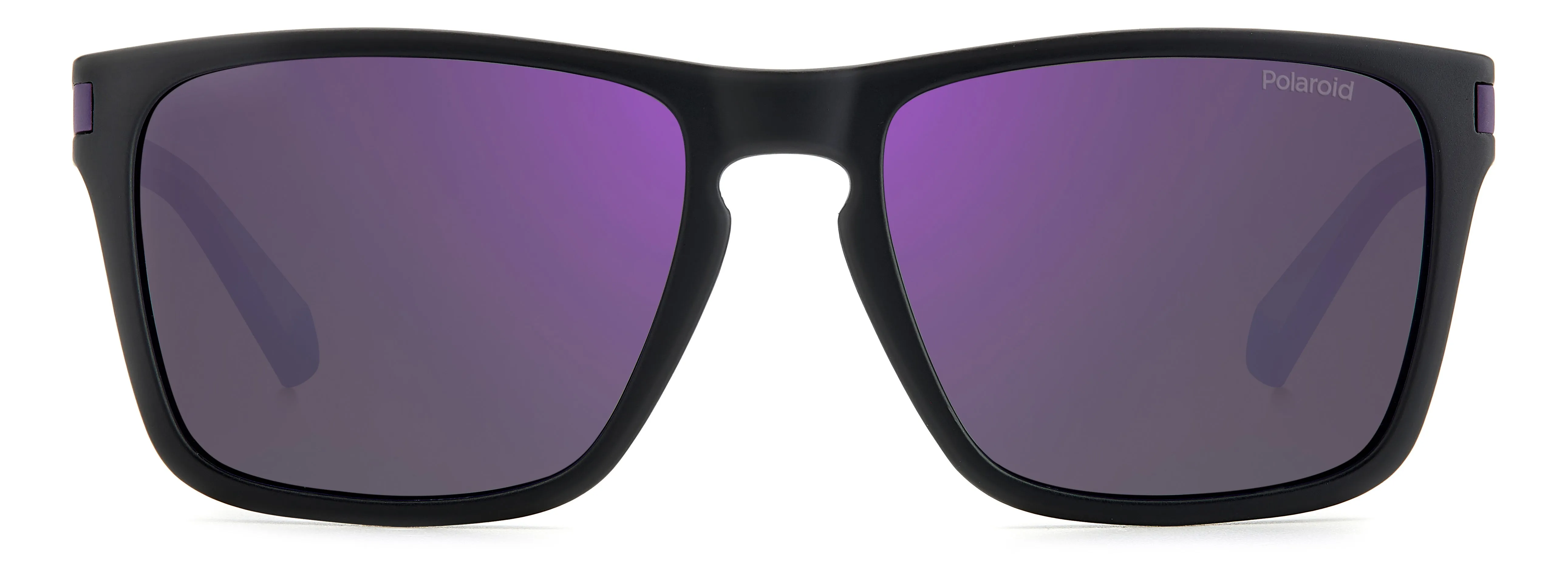 Polaroid PLD 2139/S 5F3/MF Occhiali da sole Plastica Nero opaco / Viola Viola Squadrata Polarizzata Specchiato - immagine 2