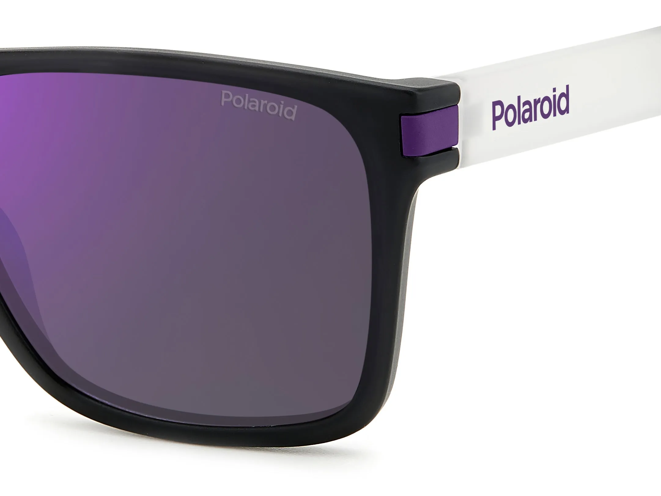 Polaroid PLD 2139/S 5F3/MF Occhiali da sole Plastica Nero opaco / Viola Viola Squadrata Polarizzata Specchiato - immagine 4