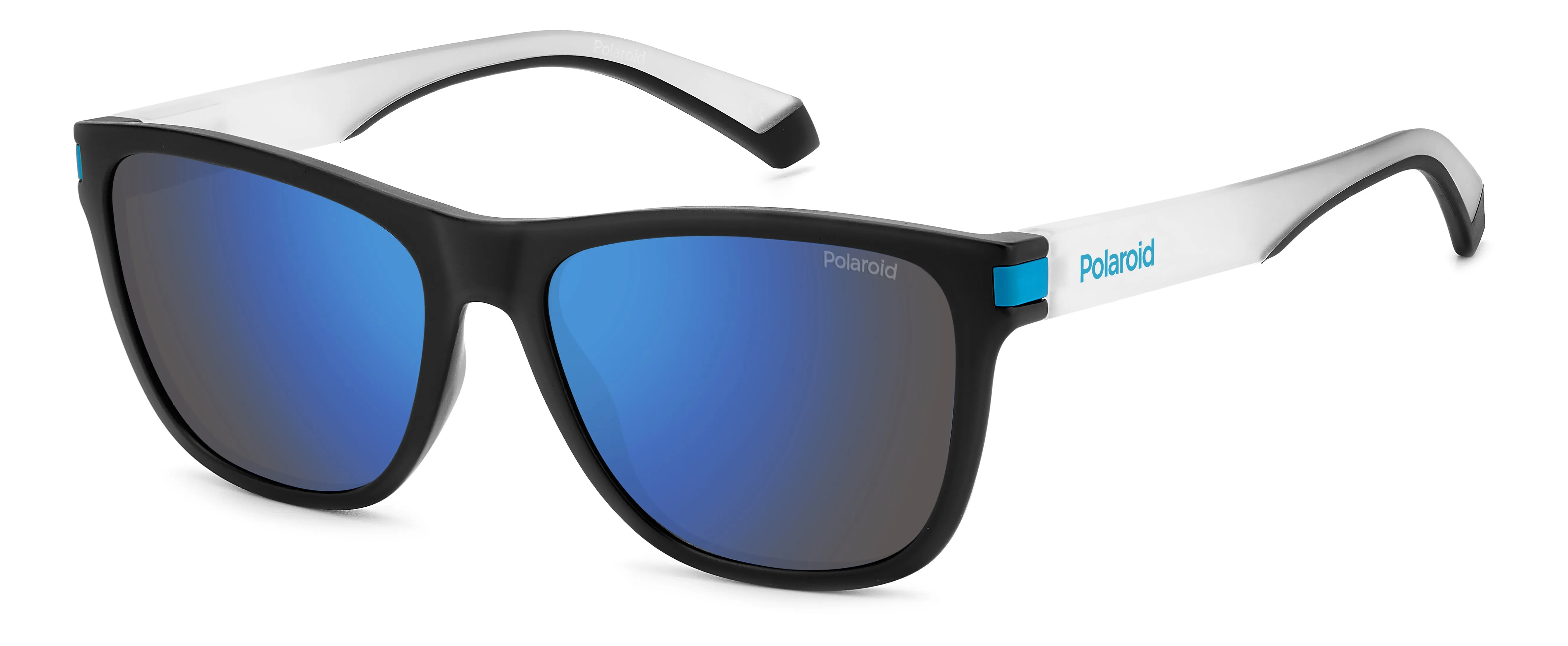 Polaroid PLD 2138/S 0VK/5X Occhiali da sole Plastica Nero opaco/Blue Blu Squadrata Polarizzata Specchiato - immagine 1