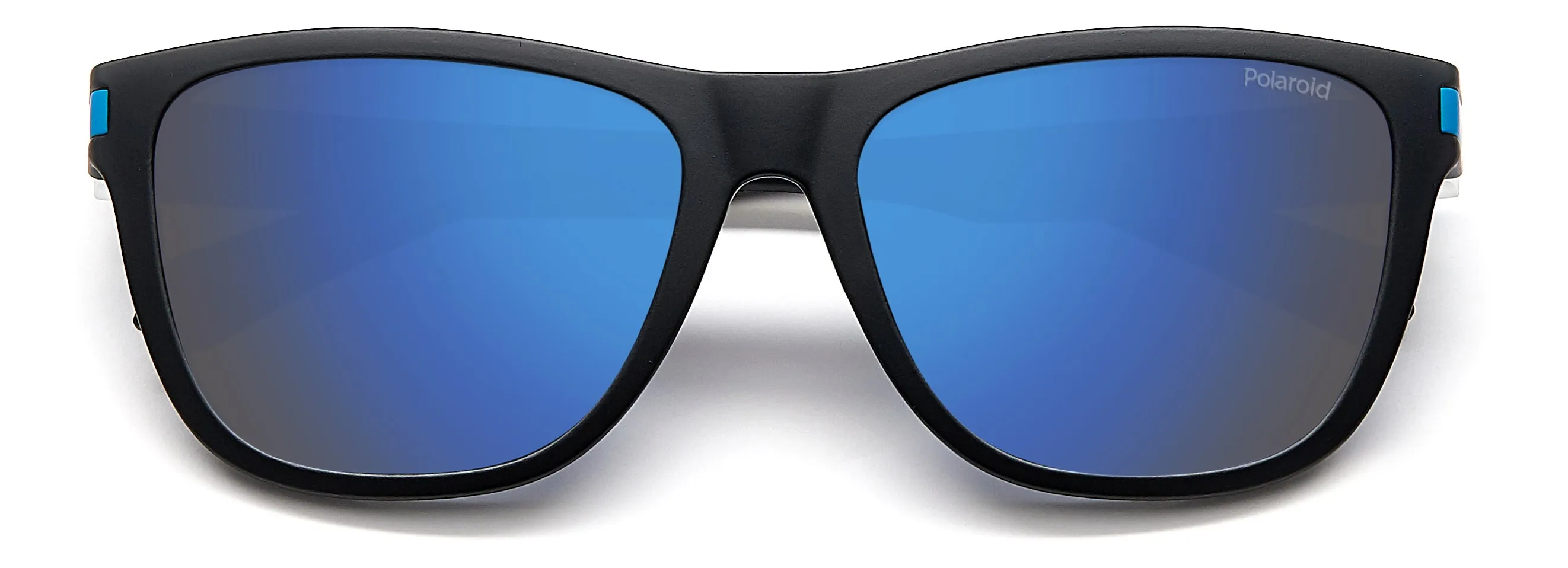 Polaroid PLD 2138/S 0VK/5X Occhiali da sole Plastica Nero opaco/Blue Blu Squadrata Polarizzata Specchiato - immagine 3