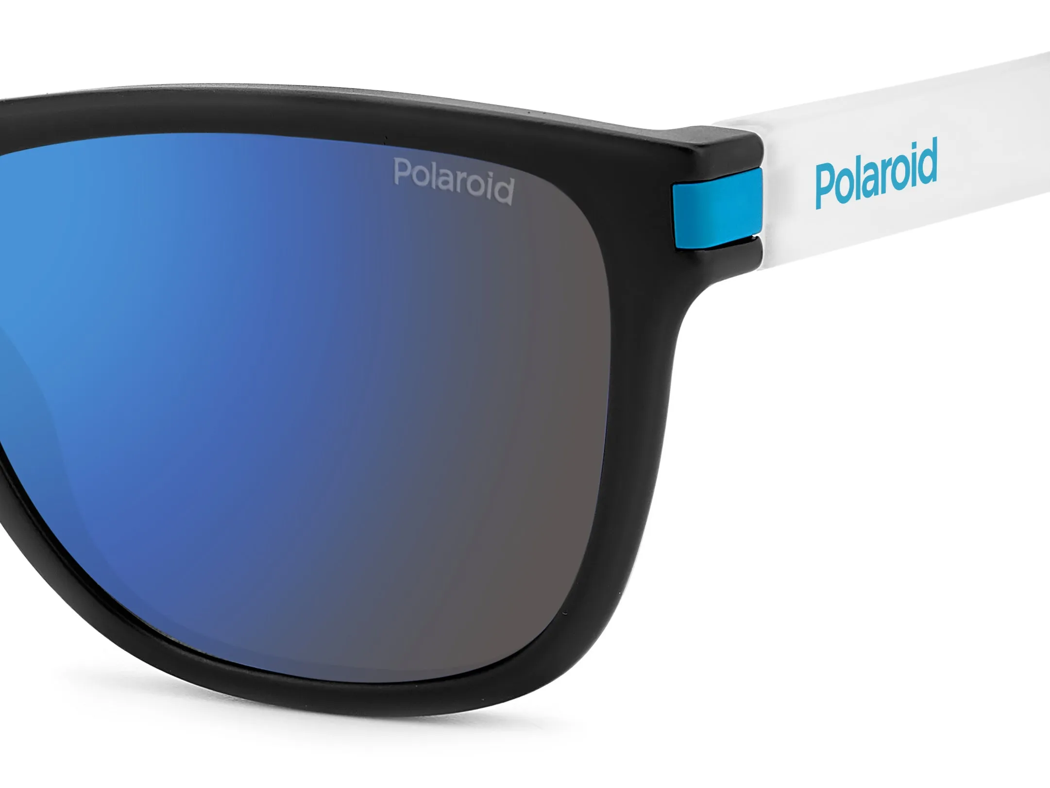 Polaroid PLD 2138/S 0VK/5X Occhiali da sole Plastica Nero opaco/Blue Blu Squadrata Polarizzata Specchiato - immagine 4