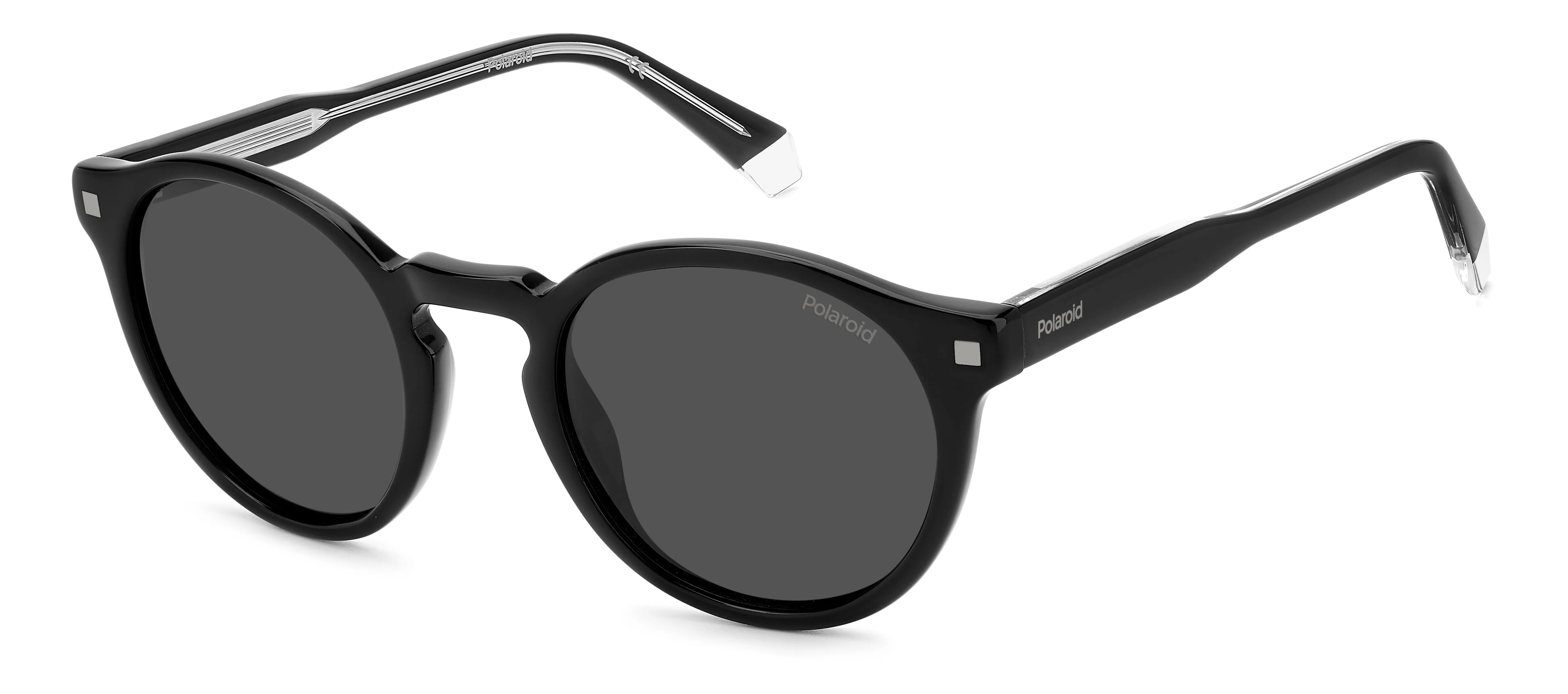 Polaroid PLD 4150/S/X 807/M9 Occhiali da sole Acetato Nero Grigio Rotonda Polarizzata - immagine 1