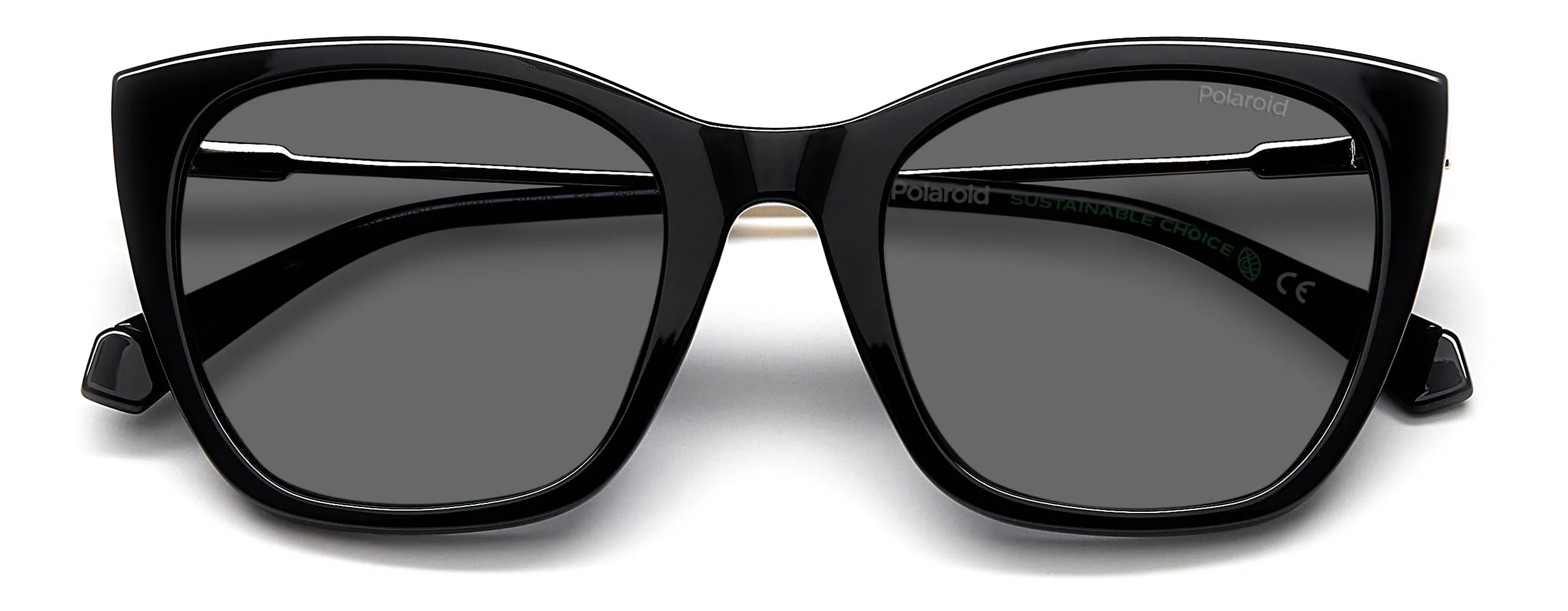 Polaroid PLD 4144/S/X 807/M9 Occhiali da sole Plastica Nero Grigio Farfalla Polarizzata - immagine 3