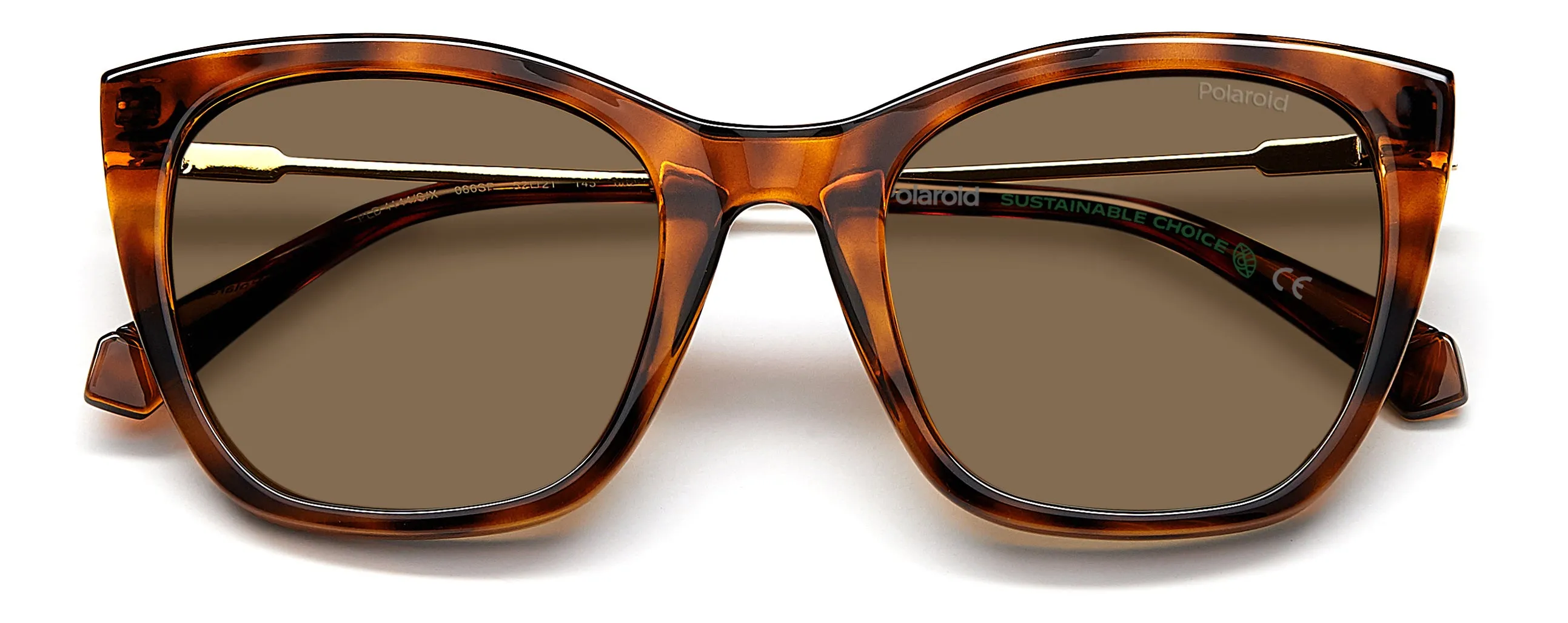 Polaroid PLD 4144/S/X 086/SP Occhiali da sole Plastica Havana Marrone Farfalla Polarizzata - immagine 3