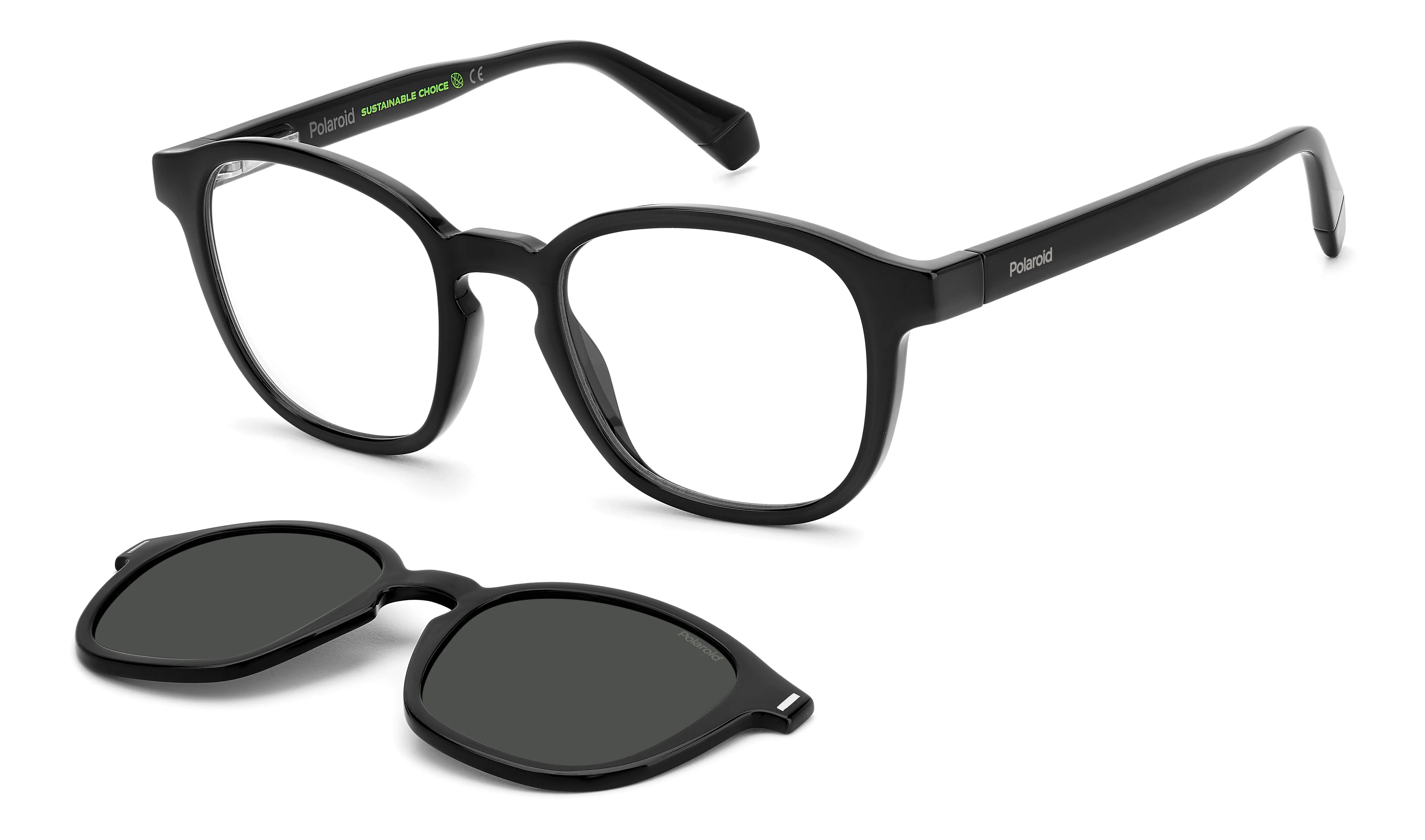 Polaroid PLD 6203/CS 807/M9 Occhiali da sole Plastica Nero Grigio Squadrata Polarizzata - immagine 1