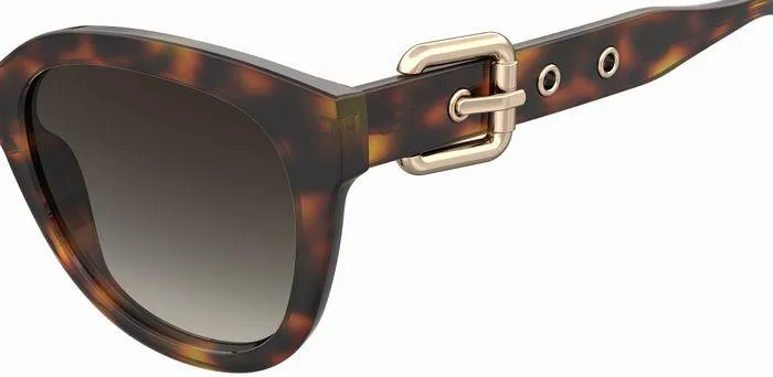 Moschino MOS143/S 05L/HA Occhiali da sole Iniettato Havana Marrone Farfalla Normale Sfumato - immagine 4