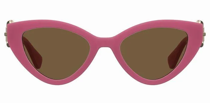 Moschino MOS142/S MU1/70 Occhiali da sole Iniettato Rosa Marrone Cat Eye Normale - immagine 2