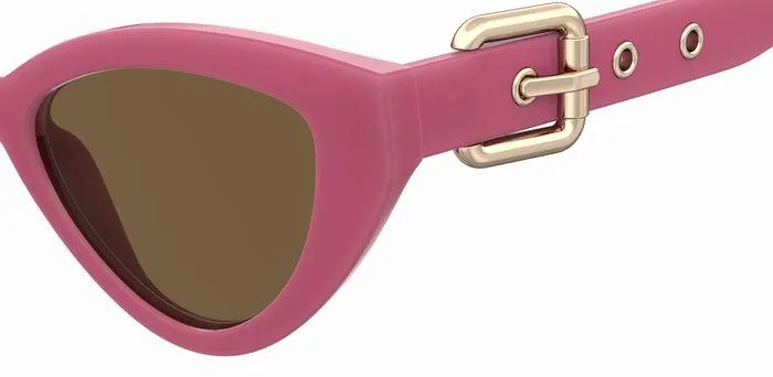 Moschino MOS142/S MU1/70 Occhiali da sole Iniettato Rosa Marrone Cat Eye Normale - immagine 4