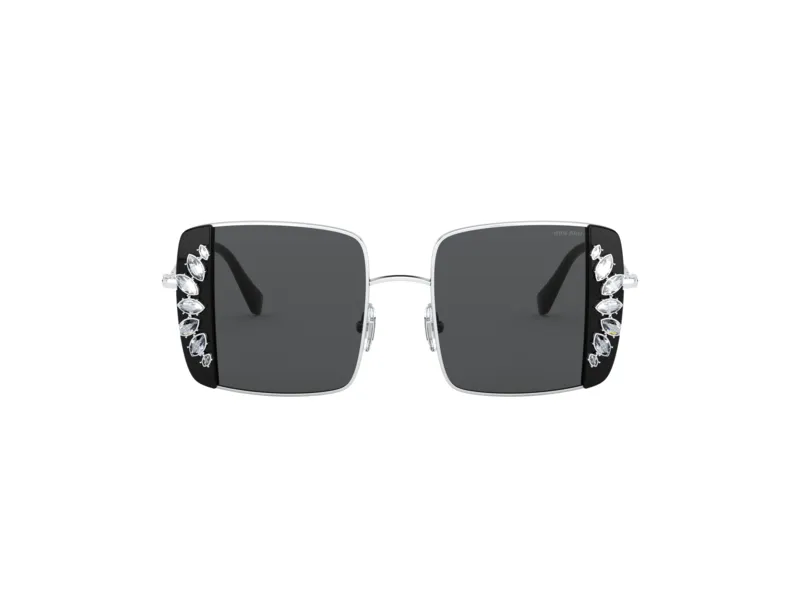 Miu Miu MU 56VS CORE COLLECTION 01E5S0 Occhiali da sole Metallo Argento Grigio Squadrata Normale - immagine 2