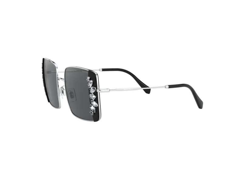 Miu Miu MU 56VS CORE COLLECTION 01E5S0 Occhiali da sole Metallo Argento Grigio Squadrata Normale - immagine 3