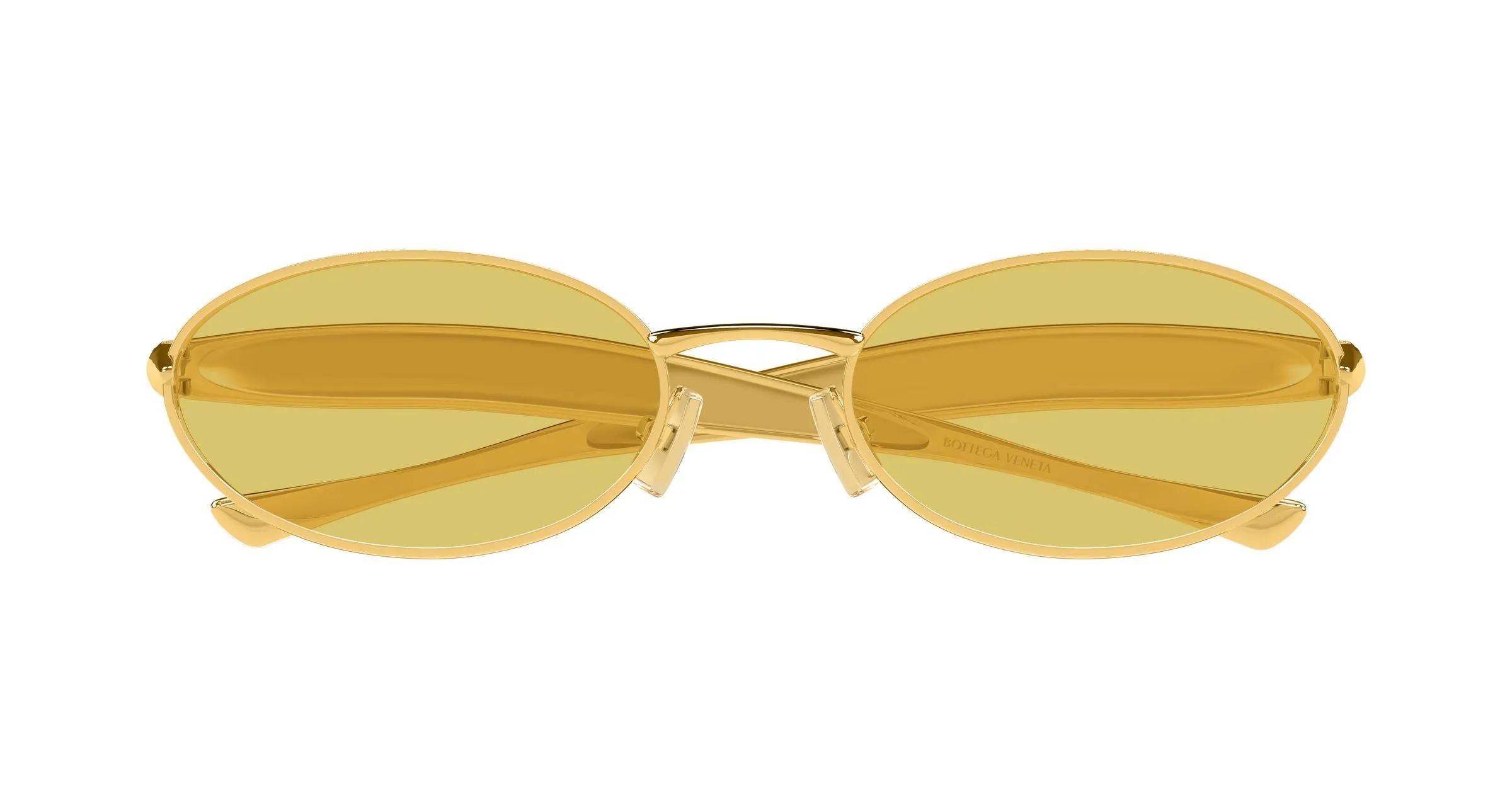 Bottega Veneta BV1386S 005 Occhiali da sole Metallo Oro Giallo Rotonda - immagine 2