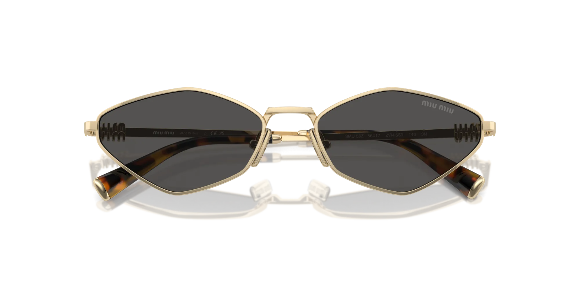 Miu Miu MU 56ZS ZVN5S0 Occhiali da sole Metallo Oro Grigio Geometrica Normale - immagine 2