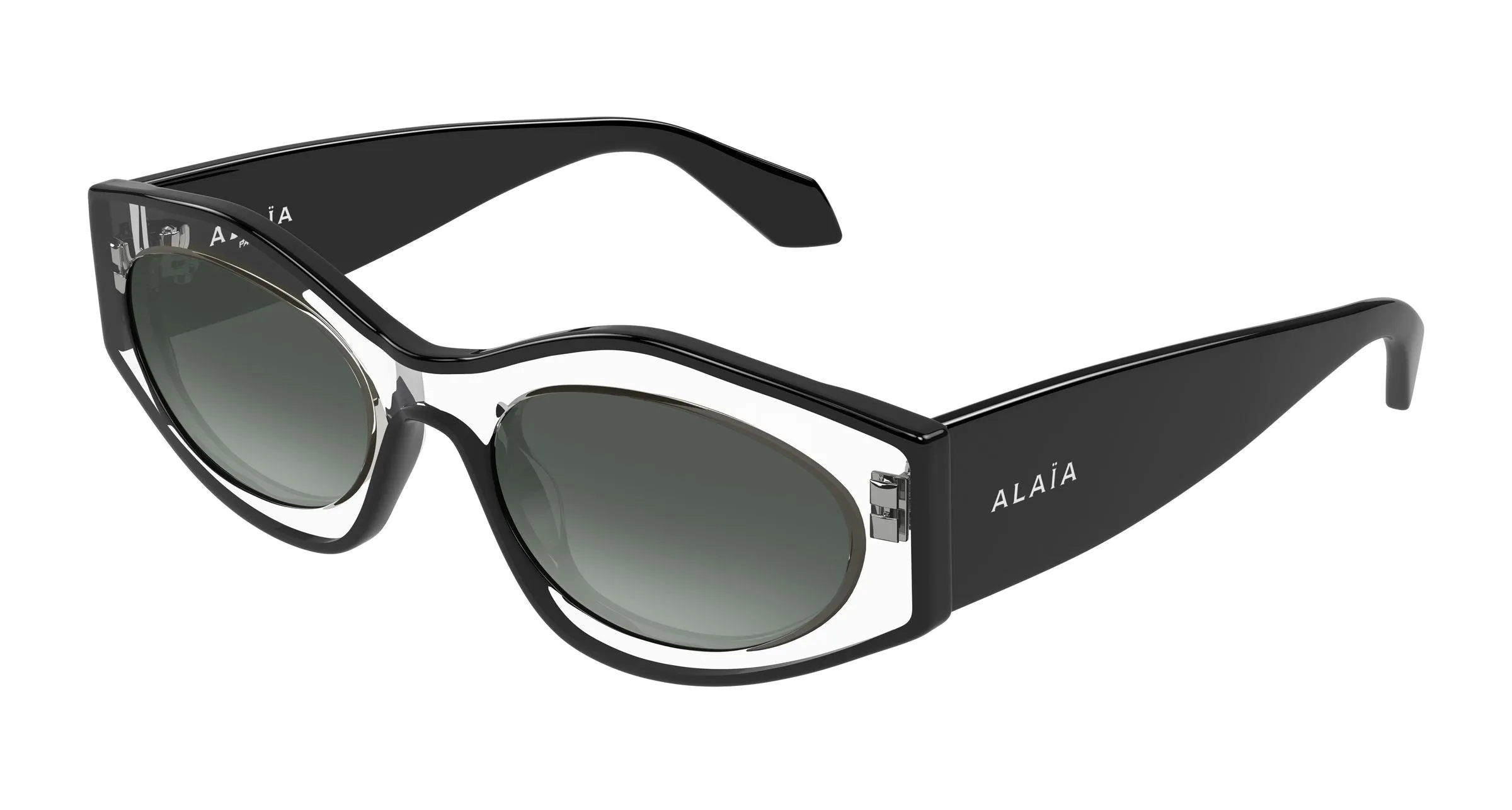 AZZEDINE ALAÏA AA0093S 001 Occhiali da sole Acetato Cristallo Grigio Cat Eye - immagine 1