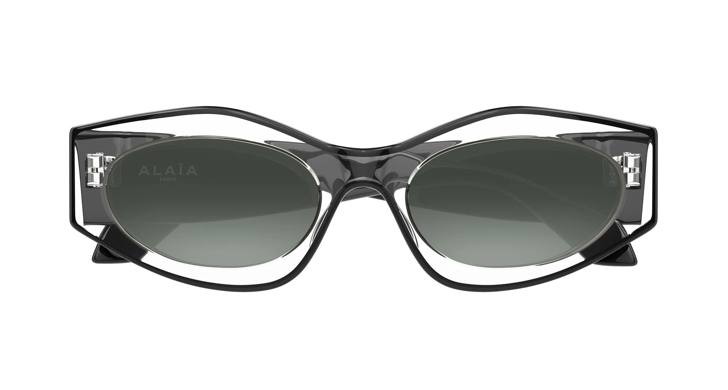 AZZEDINE ALAÏA AA0093S 001 Occhiali da sole Acetato Cristallo Grigio Cat Eye - immagine 2