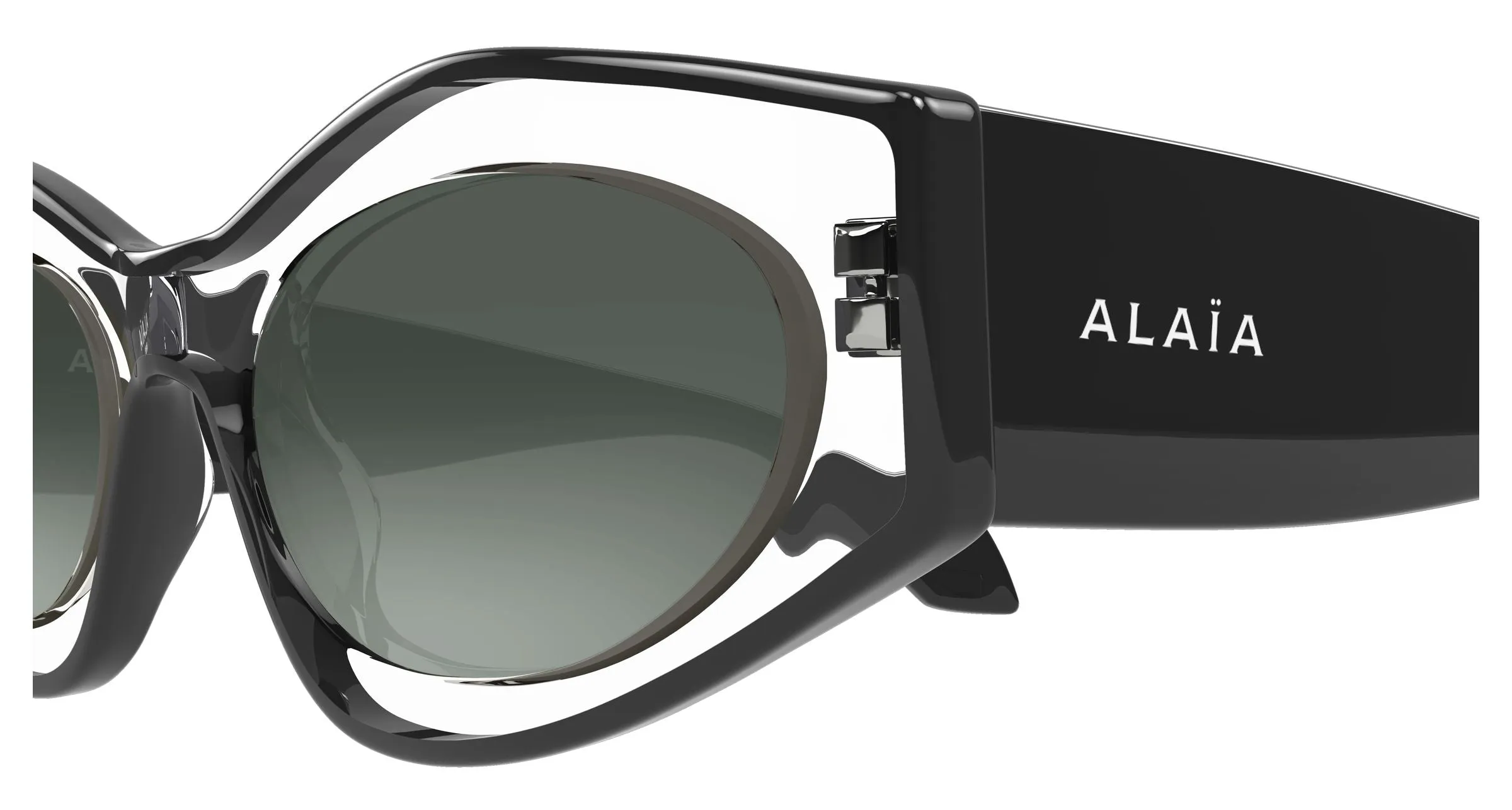 AZZEDINE ALAÏA AA0093S 001 Occhiali da sole Acetato Cristallo Grigio Cat Eye - immagine 3
