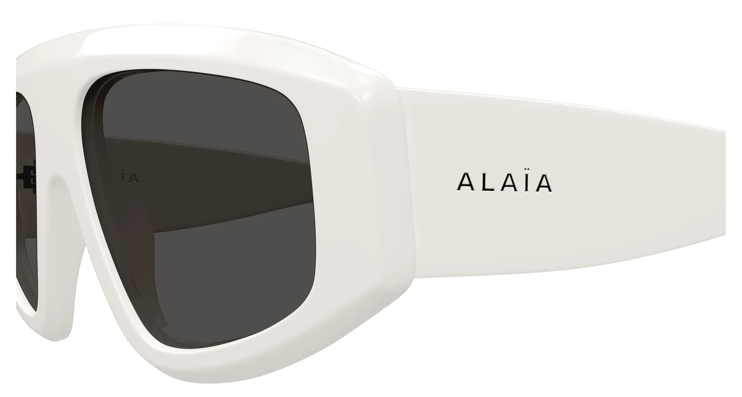 AZZEDINE ALAÏA AA0092S 003 Occhiali da sole Acetato Bianco Grigio Maschera - immagine 3