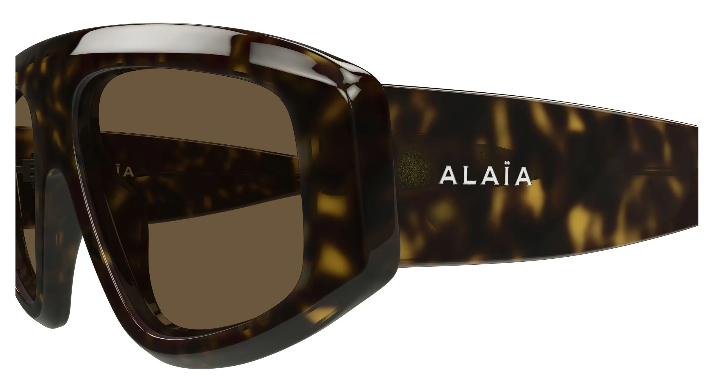 AZZEDINE ALAÏA AA0092S 002 Occhiali da sole Acetato Havana Marrone Maschera - immagine 3