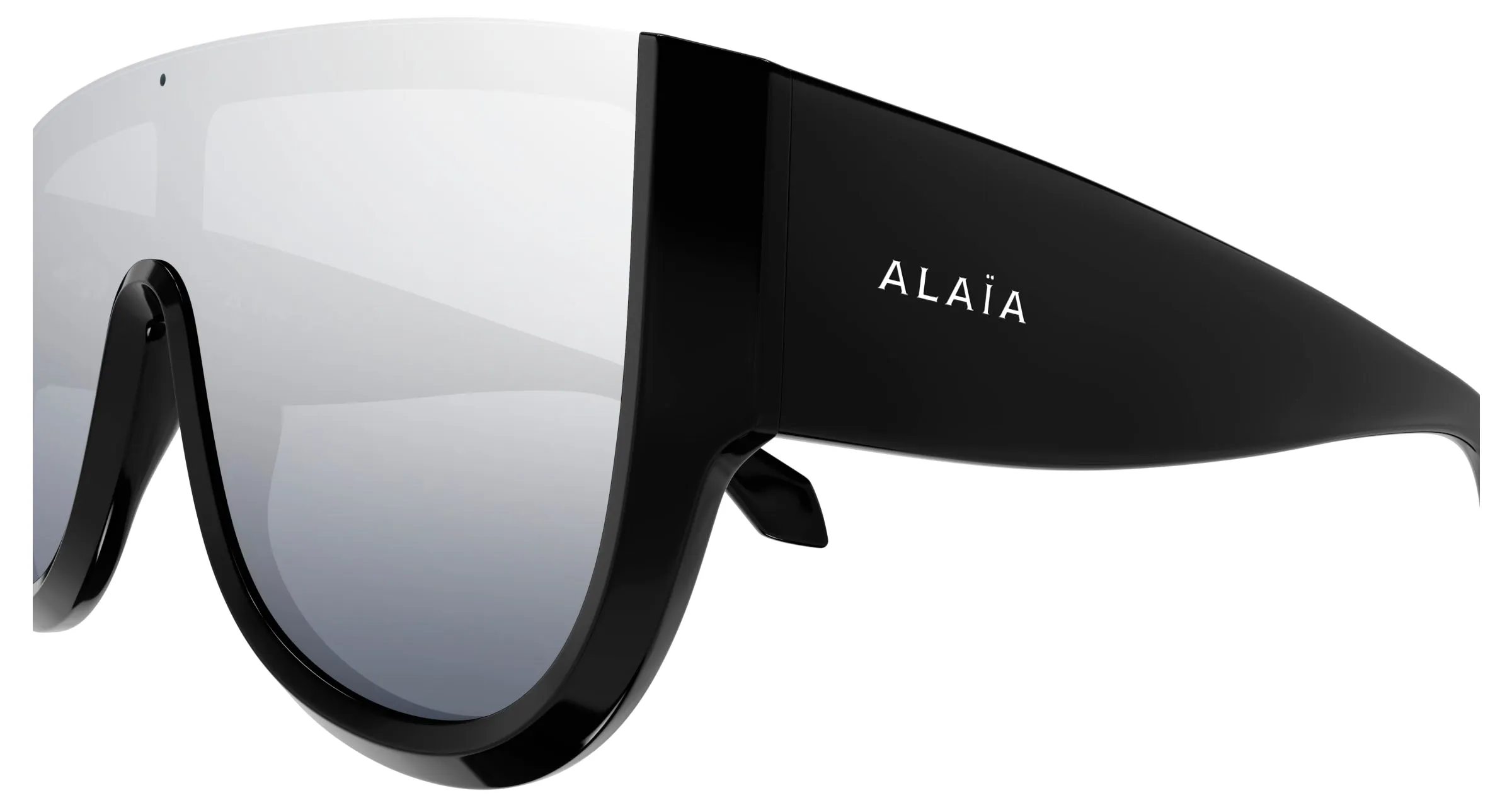 AZZEDINE ALAÏA AA0087S 003 Occhiali da sole Acetato Nero Argento Maschera - immagine 3