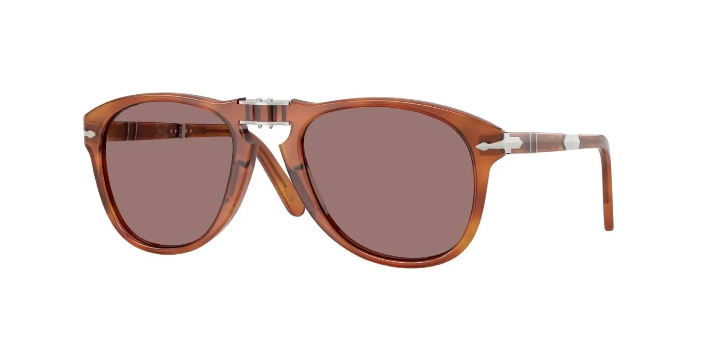 Persol PO0714SM 96/53 Occhiali da sole Acetato Havana Viola Pilot Normale - immagine 1