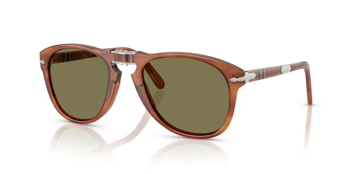 Persol PO0714SM 96/P1 Occhiali da sole Acetato Havana Verde Pilot Polarizzata - immagine 1