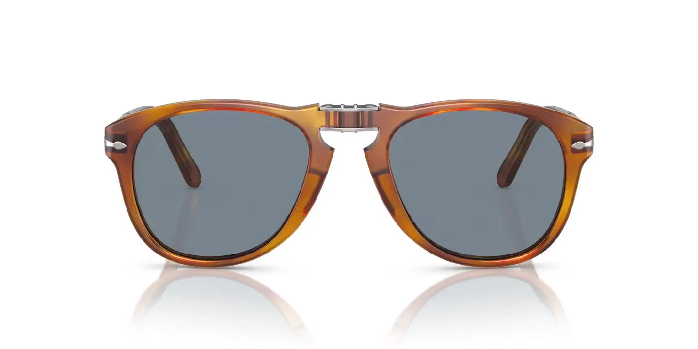 Persol PO0714SM 96/56 Occhiali da sole Acetato Havana Blu Pilot Normale - immagine 2