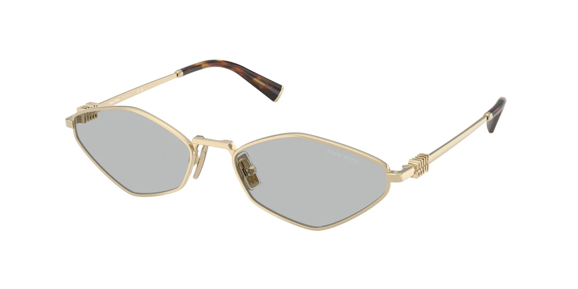 Miu Miu MU 56ZS ZVN50K Occhiali da sole Metallo Oro Grigio Geometrica Normale - immagine 1