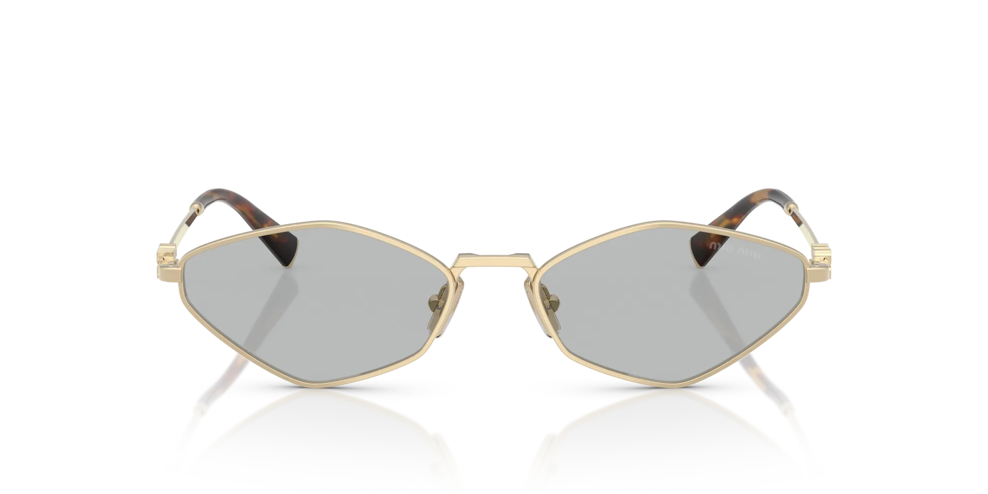 Miu Miu MU 56ZS ZVN50K Occhiali da sole Metallo Oro Grigio Geometrica Normale - immagine 3