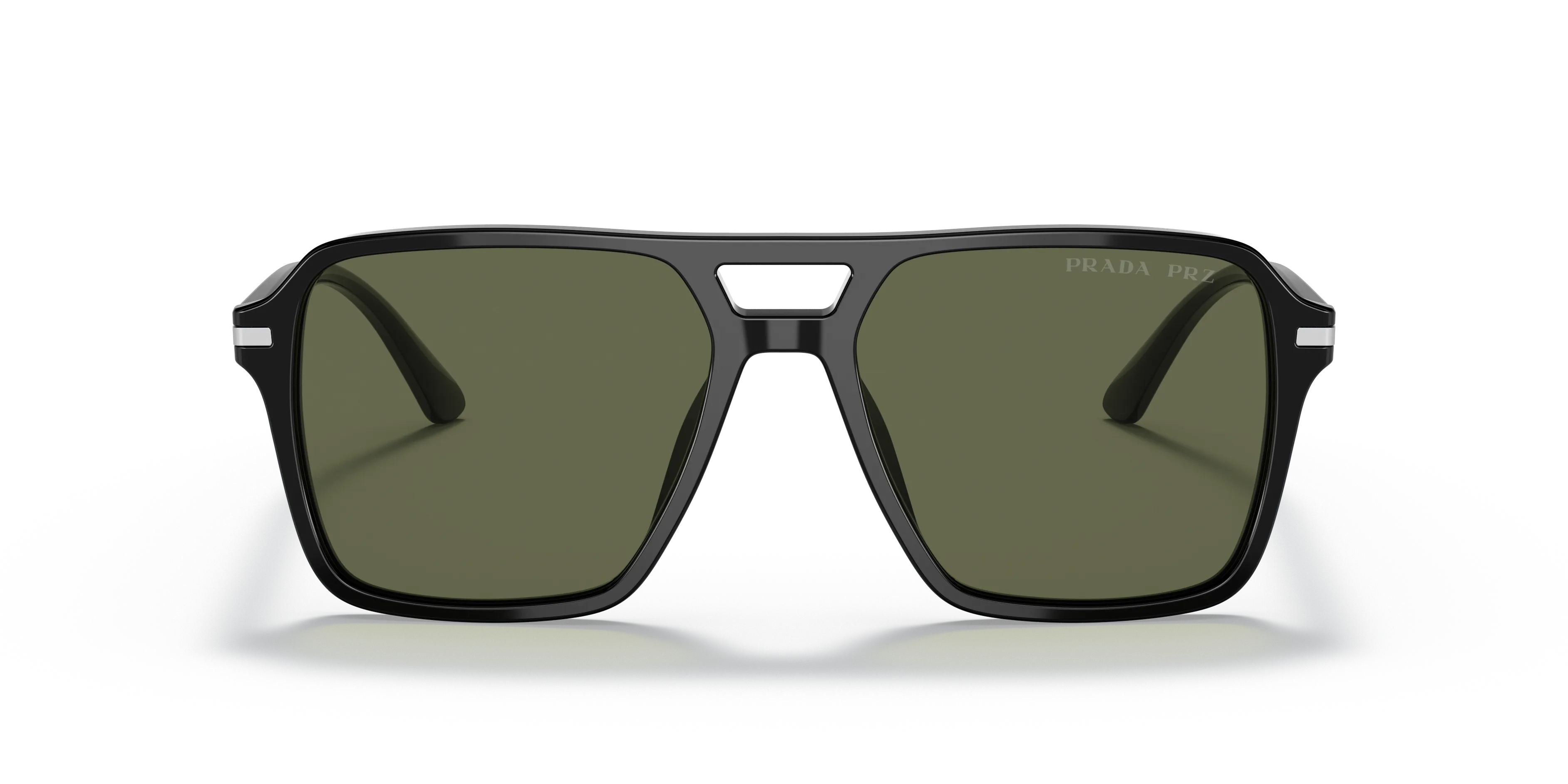 Prada PR 20YS 1AB03R Occhiali da sole Acetato Nero Verde Pilot Polarizzata - immagine 3