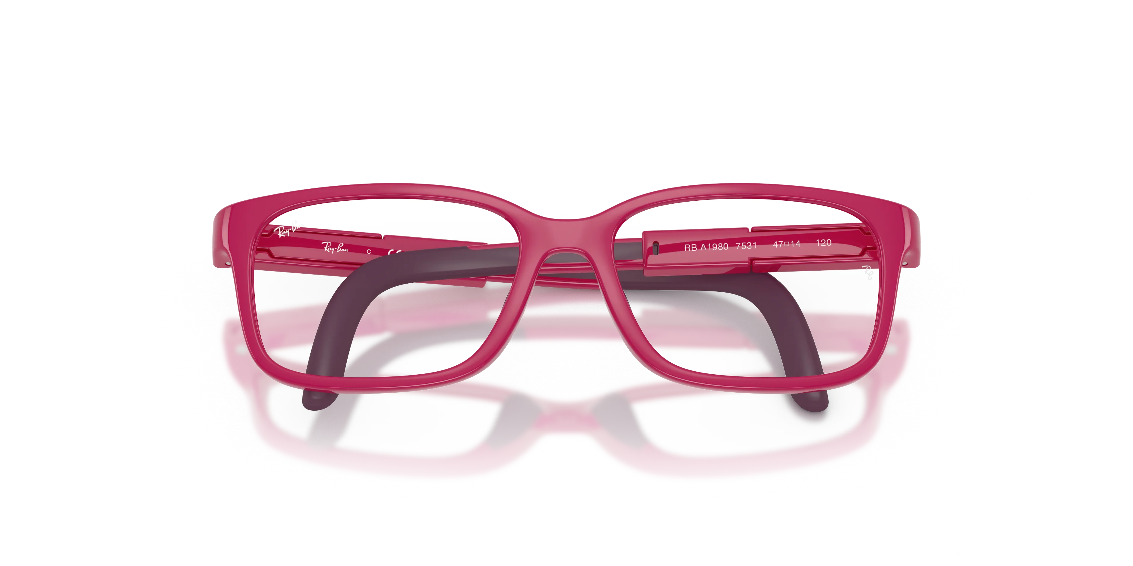 Ray - Ban RYA1980 7531 Montature da vista Iniettato Viola Trasparente Pantos Normale - immagine 2