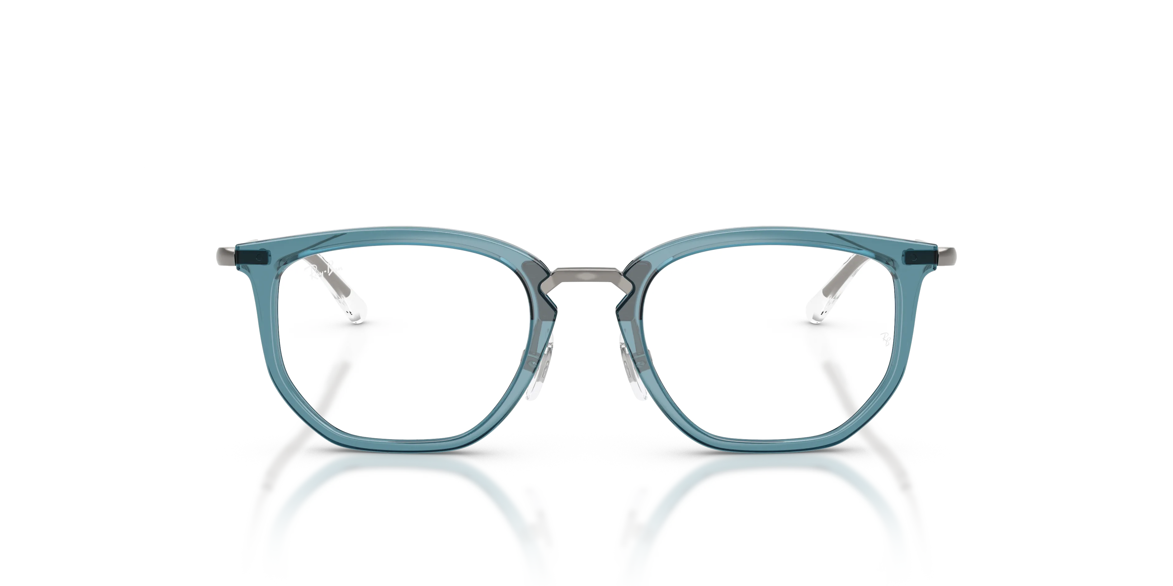 Ray - Ban RY9085V 7521 Montature da vista Nylon Blu Trasparente Geometrica Normale - immagine 3