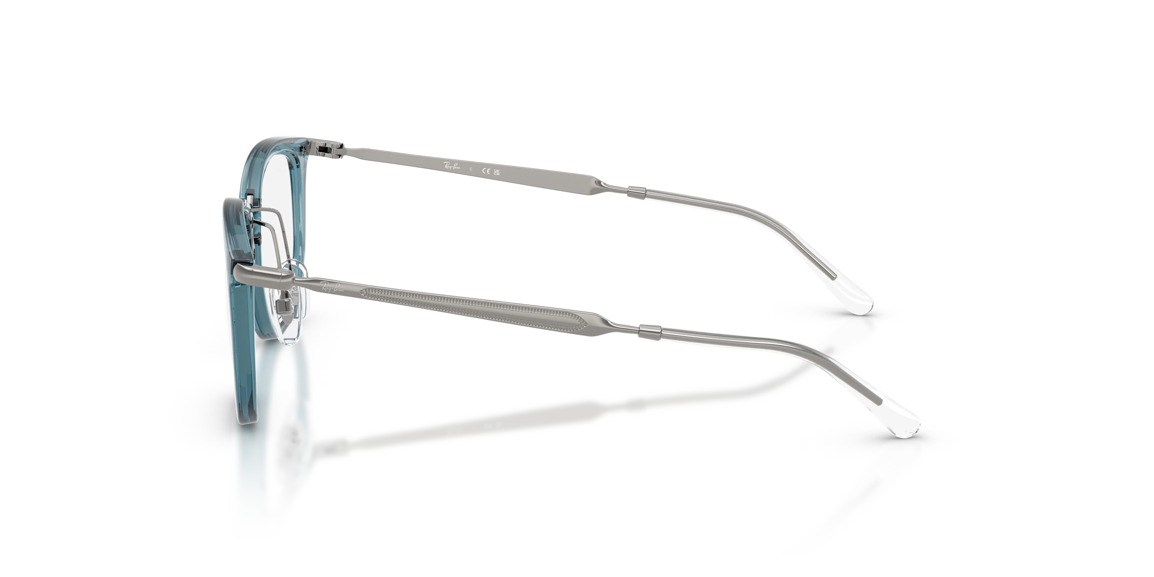 Ray - Ban RY9085V 7521 Montature da vista Nylon Blu Trasparente Geometrica Normale - immagine 4