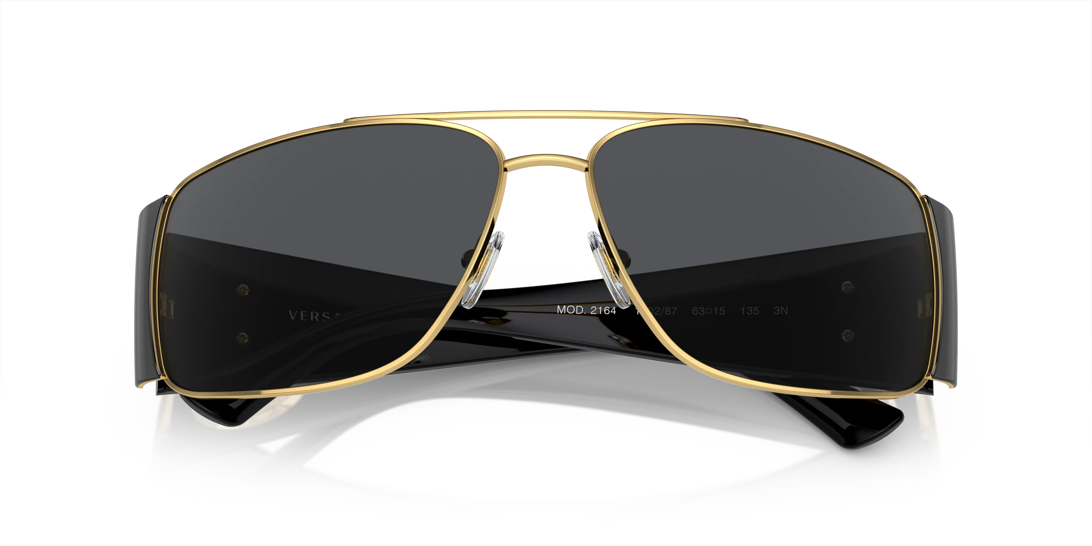 Versace VE2163 100287 Occhiali da sole Metallo Oro Grigio Squadrata Normale - immagine 2