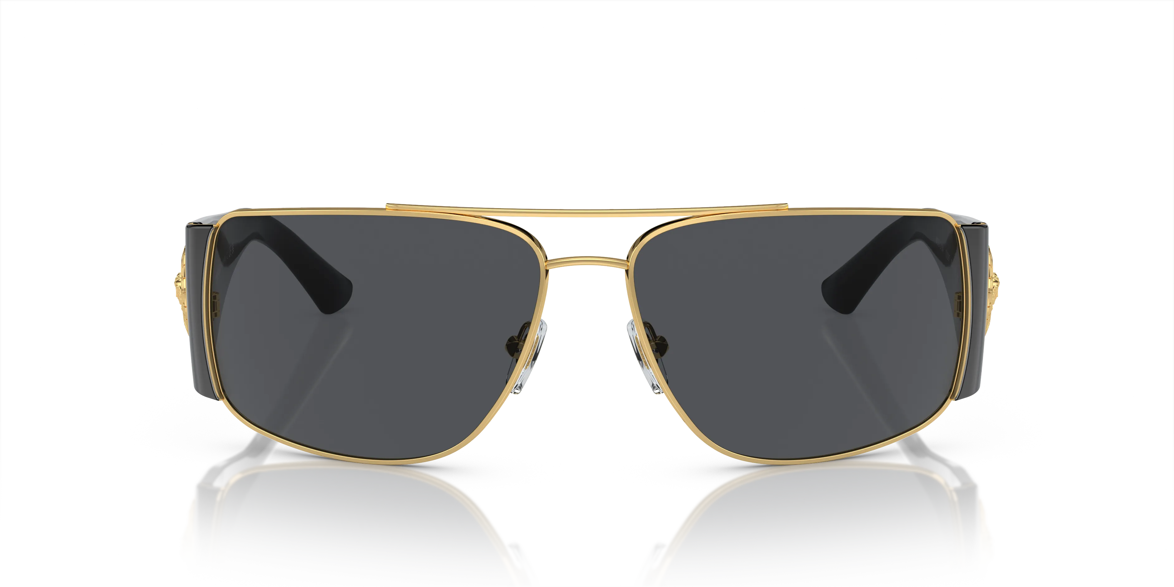 Versace VE2163 100287 Occhiali da sole Metallo Oro Grigio Squadrata Normale - immagine 3