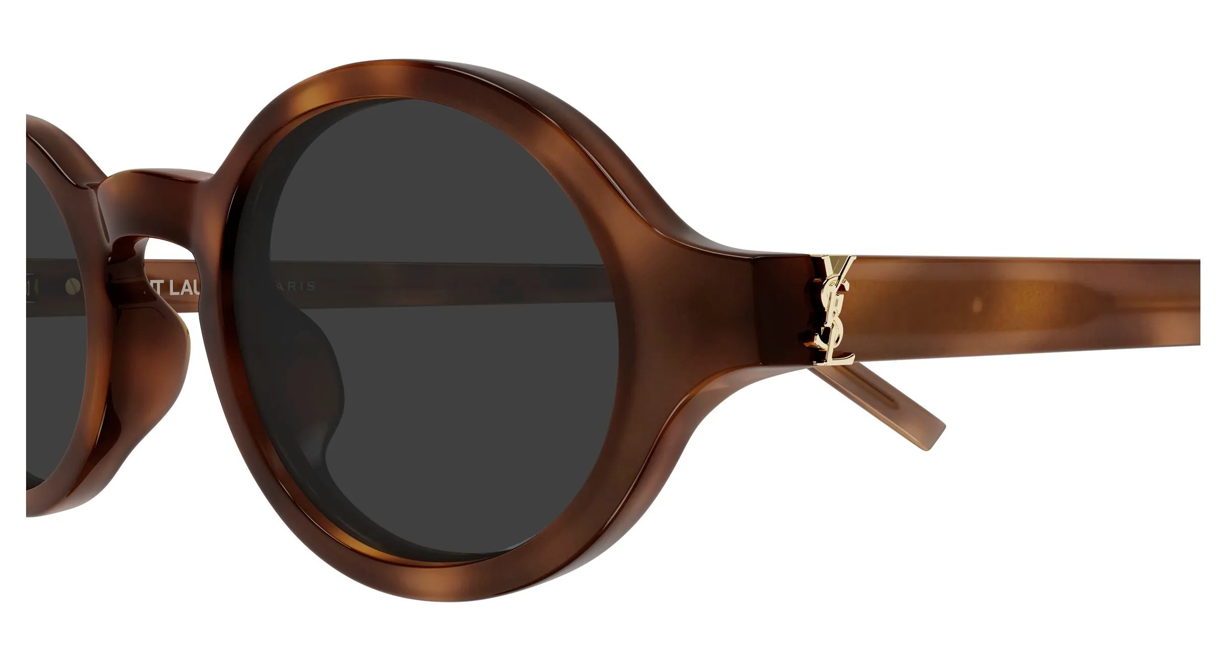 SAINT LAURENT SL M161/K 003 Occhiali da sole Acetato Havana Grigio Rotonda - immagine 3