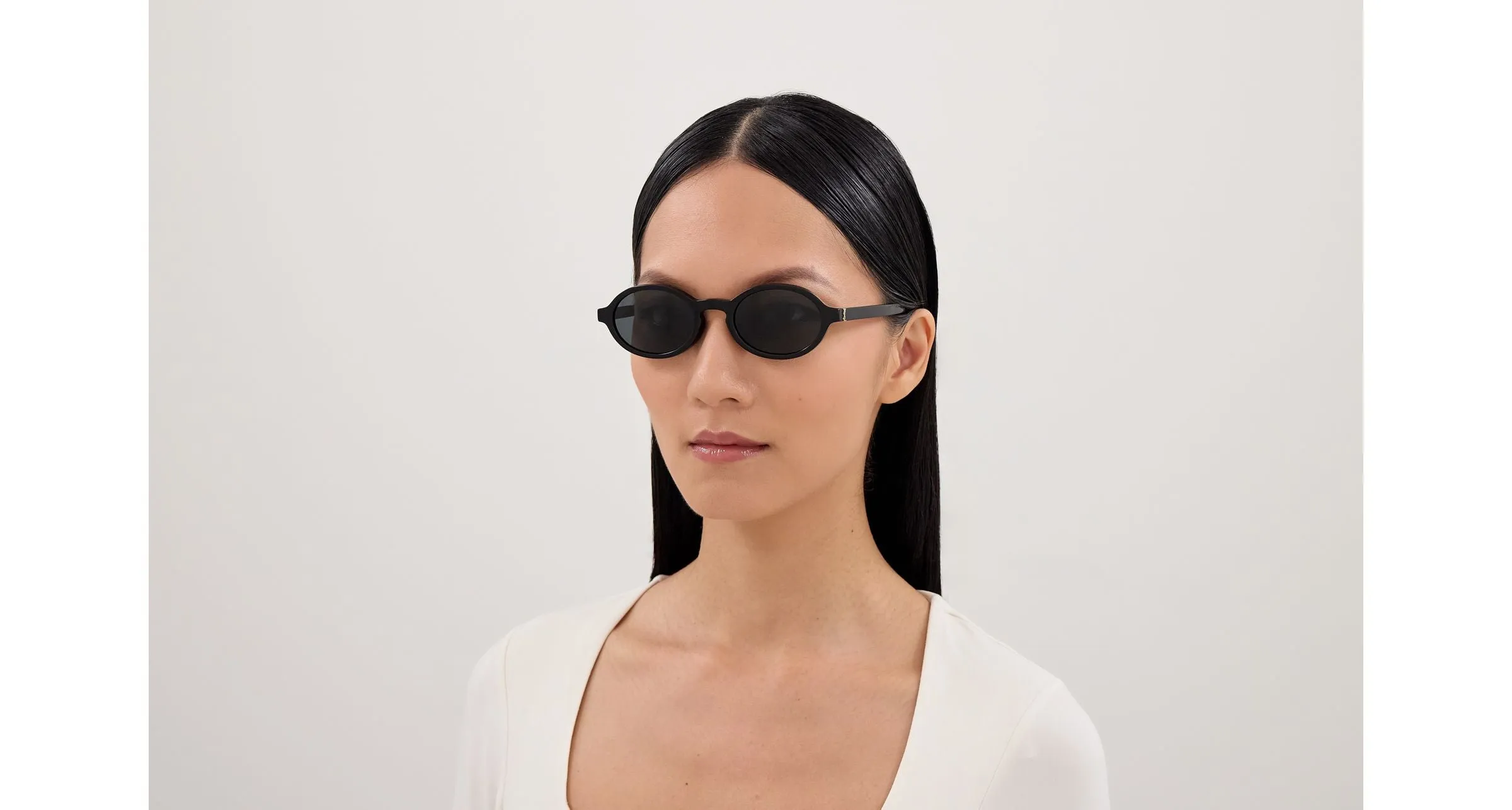 SAINT LAURENT SL M161/K 001 Occhiali da sole Acetato Nero Nero Rotonda - immagine 4