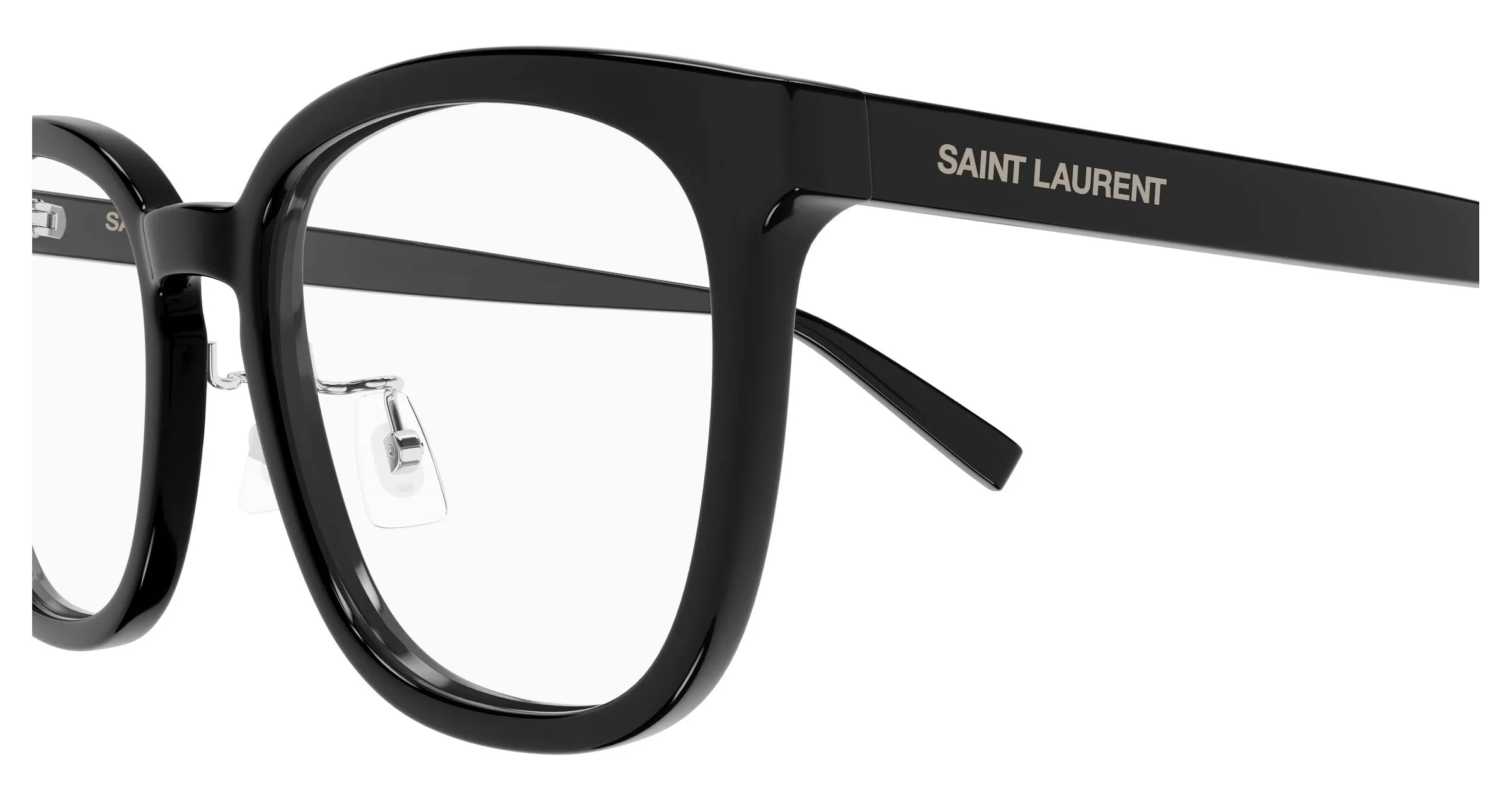SAINT LAURENT SL 917/F 001 Montature da vista Acetato Nero Trasparente Rotonda - immagine 3
