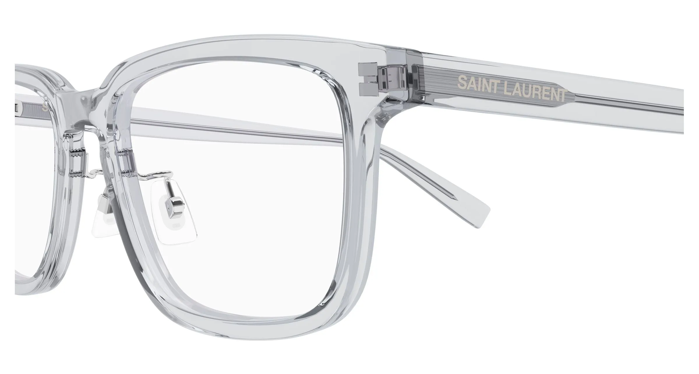 SAINT LAURENT SL 916/F 003 Montature da vista Acetato Grigio Trasparente Squadrata - immagine 3